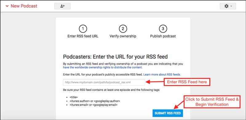 ایجاد فایل RSS برای هر پادکست با تگ های ضروری